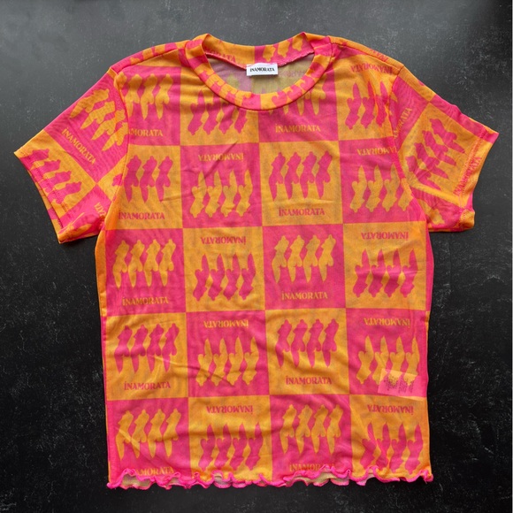 Inamorata Pink Saffron Check Coverup Set in Size M - Picture 2 of 7